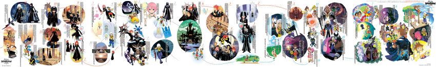 6+boys 6+girls absurdres abu_(aladdin) aged_down aladdin_(disney) aladdin_(movie) alice_(alice_in_wonderland) alice_in_wonderland alternate_costume alternate_form amano_shiro ansem ansem_seeker_of_darkness ariel_(disney) aurora_(disney) axel beauty_and_the_beast belle_(disney) bird black_coat black_coat_(kingdom_hearts) captain_hook castle chakram chakrams cinderella cinderella_(disney) coat comic copyright_name crow demyx disney donald_duck dual_wielding everyone flounder_(the_little_mermaid) food genie genie_(aladdin) goofy hades_(disney) heart heartless hercules hercules_(disney) highres holding hooded iago ice_cream jafar jasmine_(disney) kairi_(shery_rakuura) keyblade keyhole kingdom_hearts kingdom_hearts_358/2_days kingdom_hearts_chain_of_memories kingdom_hearts_i larxene lexaeus long_image luxord maleficent marluxia mickey_mouse monkey moon multiple_boys multiple_girls namine nobody_(kingdom_hearts) official_art organization_xiii philoctetes raven riku_(kingdom_hearts) roxas saix scythe shadow_(kingdom_hearts) shield sleeping_beauty snow_white_(disney) snow_white_and_the_seven_dwarfs sora_(kingdom_hearts) spacecraft spoilers staff the_little_mermaid_(disney) to_be_continued translation_request ursula_(disney) vexen weapon wide_image xaldin xemnas xigbar xion_(kingdom_hearts) zexion