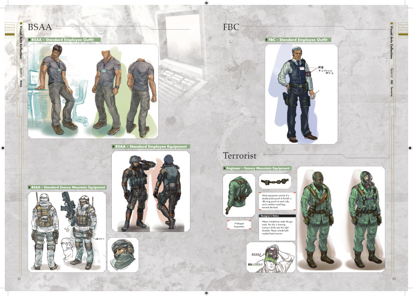 absurdres artbook bsaa capcom concept_art highres military military_uniform official_art resident_evil resident_evil:_revelations tactical_clothes terrorist