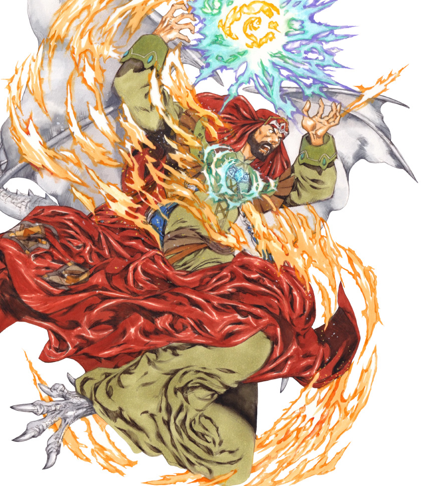 1boy aged_down beard dragon_boy dragon_wings facial_hair fire_emblem fire_emblem:_mystery_of_the_emblem fire_emblem:_shadow_dragon_and_the_blade_of_light fire_emblem_heroes gotoh_(fire_emblem) highres male_focus nintendo non-web_source official_art solo wings