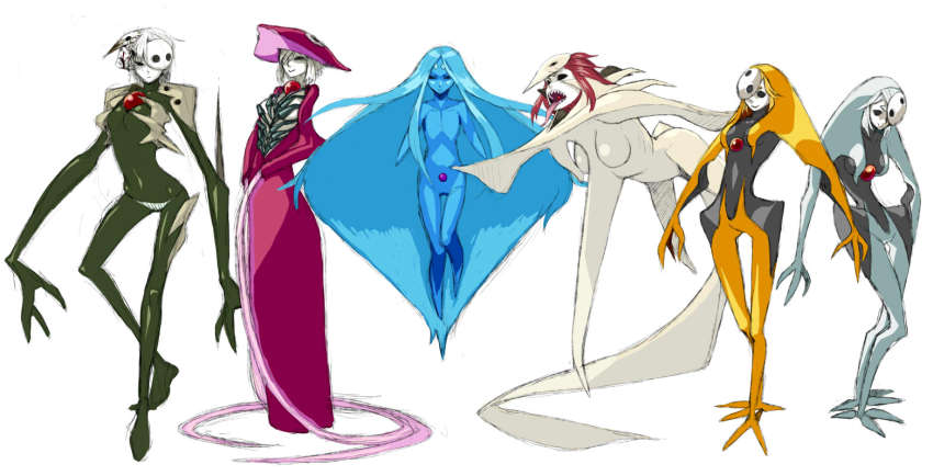 6+girls absurdly_long_hair angel angel_(evangelion) black_eyes blue_hair blue_skin bodysuit breasts colored_skin dress expressionless facial_mark flat_chest flying forehead_mark full_body gaghiel_(evangelion) genderswap genderswap_(mtf) hair_over_one_eye hanging_breasts israfel_(evangelion) kanemaki_thomas large_breasts light_smile lineup long_hair long_tongue looking_at_viewer mask mask_on_head monster_girl multiple_girls neon_genesis_evangelion no_pupils open_mouth panties personification ramiel_(evangelion) red_hair sachiel_(evangelion) shamshel_(evangelion) sharp_teeth siblings simple_background sisters sketch smile standing striped_clothes striped_panties teeth thigh_gap tongue tongue_out twins underwear vertical-striped_clothes vertical-striped_panties very_long_hair white_background white_hair white_panties white_skin