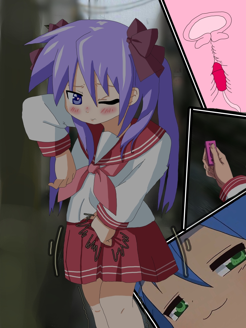absurdres highres hiiragi_kagami lucky_star modo object_insertion sex_toy tagme vaginal vaginal_object_insertion vibrator vibrator_under_clothes yuri