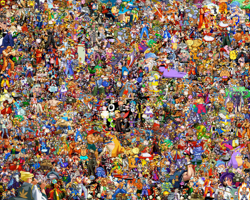 10s 1990s_(style) 6+boys 6+girls absolutely_everyone akuma_(street_fighter) alternate_form anakaris asamiya_athena b.b._hood bald_bull battletoads boo_(mario) bubble_bobble cammy_white capcom chrono_(series) chrono_trigger chuchu_(kirby) chun-li crossover cyrus_(chrono_trigger) darkstalkers dr._eggman everyone fatal_fury felicia_(darkstalkers) final_fantasy final_fantasy_iii final_fantasy_vi ganbare_goemon gato_(chrono_trigger) gen_1_pokemon gen_2_pokemon goemon hulk jedah_dohma kasugano_sakura kine kirby kirby_(series) lavos_(chrono_trigger) lilith_(darkstalkers) magus_(chrono_trigger) mallet mario mario_(series) marvel mega_man_(character) mega_man_(classic) mega_man_(series) mega_man_x_(series) metroid metroid_(creature) michael_gerard_tyson mike_tyson military military_vehicle morrigan_aensland mortal_kombat_(series) motor_vehicle multiple_boys multiple_girls nago nightwolf nintendo pikachu pokemon pokemon_(creature) punch-out!! queen_zeal raphael_(tmnt) retro_artstyle rogue_(x-men) samus_aran scorpion_(mortal_kombat) shiranui_mai shy_guy slash_(chrono_trigger) sonic_(series) sonic_the_hedgehog squirtle street_fighter strider tails_(sonic) tank tata_(chrono_trigger) teenage_mutant_ninja_turtles the_king_of_fighters the_last_blade thunder_hawk toejam_&amp;_earl togepi vehicle victor_von_gerdenheim x-men x_(mega_man) yoshi yuri_sakazaki zangief