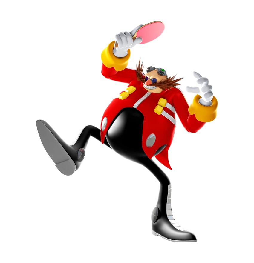 1boy 3d absurdres arms_up bald big_nose black_boots black_pants blue-tinted_eyewear boots buttons coat dr._eggman eyewear_on_head facial_hair fat fat_man full_body glasses gloves goggles green-tinted_eyewear grey-framed_eyewear grin happy highres holding holding_table_tennis_paddle leg_up long_sleeves male_focus mario_&amp;_sonic_(series) mario_&amp;_sonic_at_the_rio_2016_olympic_games mustache official_art opaque_glasses paddle pants pince-nez red_coat round_eyewear shoe_soles simple_background smile solo sonic_(series) spread_legs standing standing_on_one_leg sunglasses table_tennis table_tennis_paddle teeth third-party_source tinted_eyewear white_background white_gloves zipper