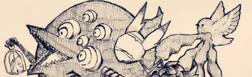 animal_ears animal_focus bandages bandages_over_eyes beak big_bird_(project_moon) bird bird_ears closed_mouth commentary_request extra_eyes extra_mouth feathers fire greyscale holding holding_lantern holding_scale judgement_bird lantern lobotomy_corporation masyu_ori monochrome no_humans open_mouth project_moon punishing_bird sharp_teeth spread_wings teeth traditional_media upper_body v-shaped_eyes wavy_mouth