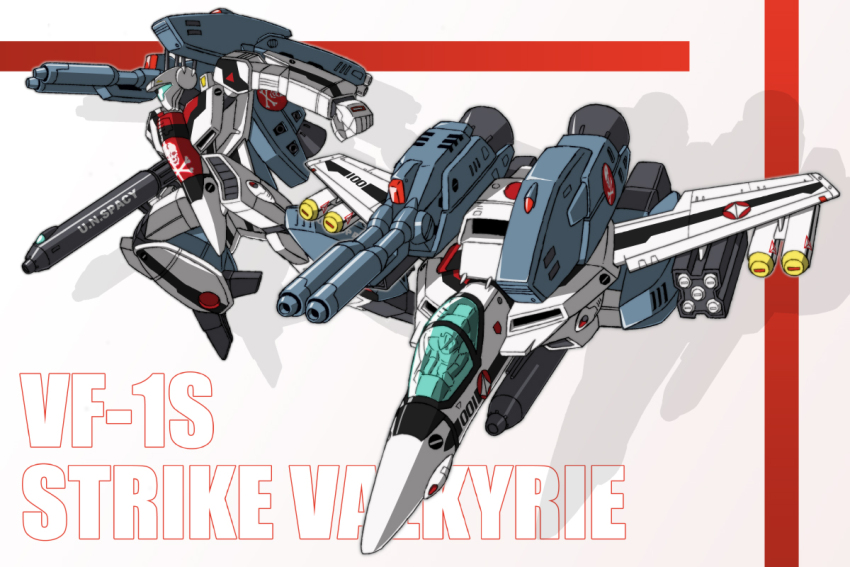 1boy barrel battroid beam_cannon cannon character_name commentary_request energy_cannon energy_gun fujiwara_yuuzou gunpod henshin ichijou_hikaru jolly_roger machinery macross macross:_do_you_remember_love? mecha mecha_focus missile missile_pod no_humans pilot robot roundel science_fiction shadow shoulder_cannon spoilers thrusters transformation u.n._spacy variable_fighter vernier_thrusters vf-1 vf-1_strike vf-1s weapon