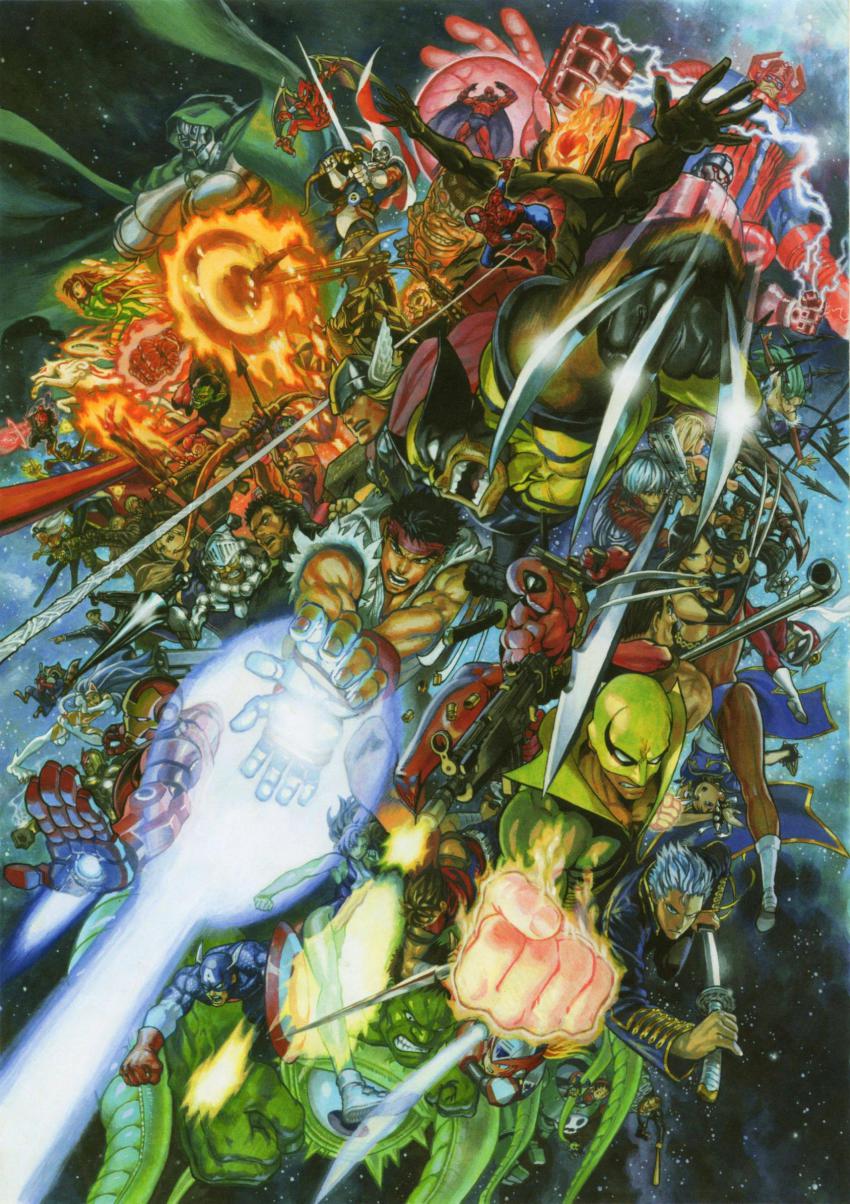 00s 10s 6+boys 6+girls ace_attorney akuma_(street_fighter) albert_wesker amaterasu armor arrow_(projectile) aura avengers_(series) baseball_bat bat_wings bionic_commando black_hair blonde_hair bow_(weapon) breasts brown_hair capcom captain_america chris_redfield chun-li claws cleavage clenched_hands clenched_teeth colored_skin crimson_viper crossed_arms dante_(devil_may_cry) dead_rising deadpool deadpool_(series) devil_may_cry devil_may_cry_(series) devil_may_cry_3 directed-energy_weapon doctor_doom doctor_strange dormammu dual_wielding electricity energy energy_beam energy_weapon everyone facial_hair fantastic_four felicia_(darkstalkers) final_fight fire firebrand formal_clothes frank_west full_armor galactus ghost_rider gloves green_skin grin gun hammer handgun hawkeye_(marvel) headband helmet highres holding holding_lead_pipe hulk iron_fist_(marvel) iron_man jean_grey jennifer_walters jill_valentine katana kicking lance lead_pipe hsien-ko long_hair m1_bazooka magic magneto makaimura marvel marvel_vs._capcom marvel_vs._capcom_3 mega_man_(series) mega_man_legends_(series) mega_man_x_(series) mike_haggar modok morrigan_aensland motor_vehicle motorcycle multiple_boys multiple_girls murata_yuusuke muscular nathan_spencer necktie nemesis_(resident_evil) nova_(marvel) ookami_(game) phoenix_(x-men) phoenix_wright pistol pointing polearm ponytail pouch power_armor quiver red_arremer red_hair resident_evil resident_evil_5 robot rocket_launcher rocket_raccoon ryu_(street_fighter) sentinel sentinel_(x-men) servbot_(mega_man) she-hulk sheath shield short_hair shuma_gorath sir_arthur_(makaimura) smile spider-man spikes storm_(x-men) street_fighter strider_(video_game) strider_hiryuu stubble suit super-skrull superhero_costume sword taskmaster teeth tentacles thor_(marvel) trish_(devil_may_cry) tron_bonne_(mega_man) unsheathing darkstalkers vehicle veins vergil_(devil_may_cry) viewtiful_joe viewtiful_joe_(character) weapon white_hair wings wolverine_(x-men) wristband x-23 x-men zero_(mega_man)