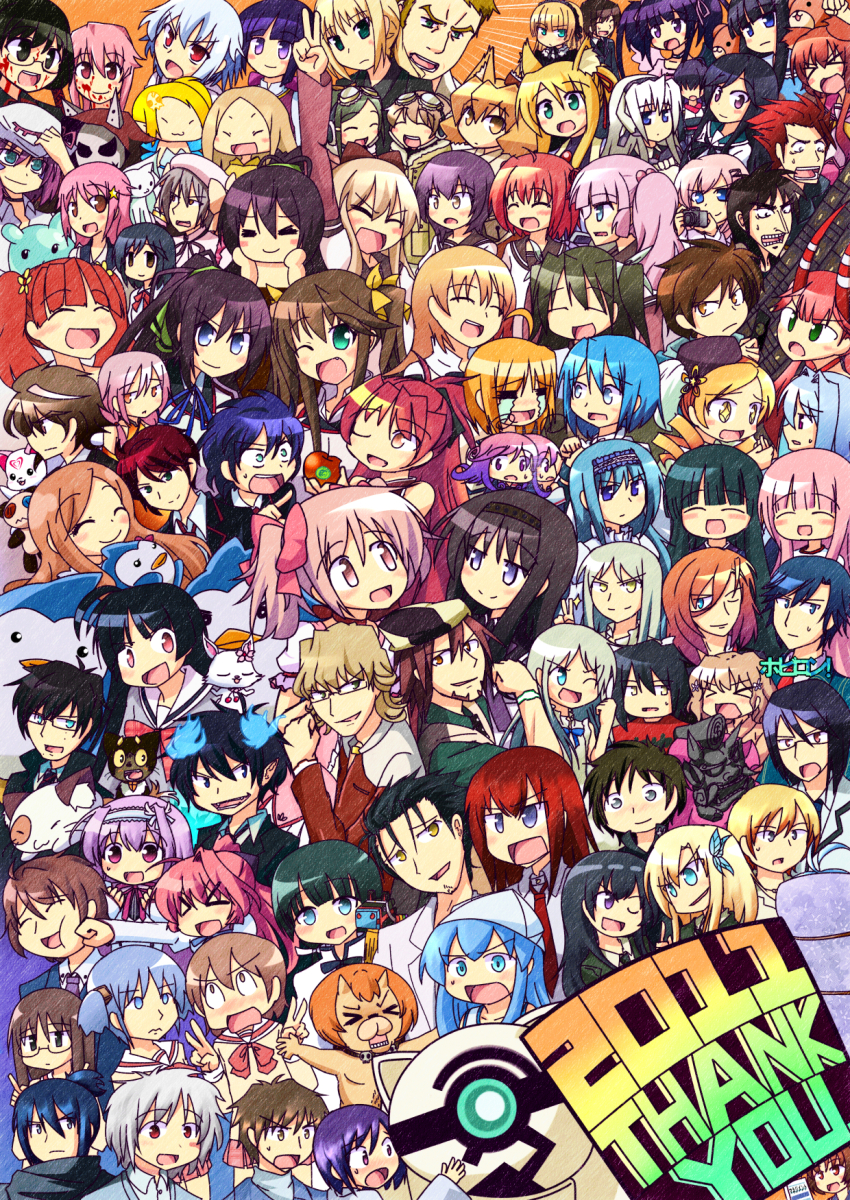 2011 6+boys 6+girls a_channel ahoge aioi_yuuko animal_ears ano_hi_mita_hana_no_namae_wo_bokutachi_wa_mada_shiranai. ao_no_exorcist apple barnaby_brooks_jr. ben-tou black_hair blonde_hair blood blood-c blood_on_face blue_eyes blue_hair blush boku_wa_tomodachi_ga_sukunai brown_eyes brown_hair butterfly_hair_ornament c_(control) camera character_request closed_eyes commentary_request copyright_request crying cube_x_cursed_x_curious denpa_onna_to_seishun_otoko dog_days double_v facial_hair fate/zero fate_(series) flower food fractale frilled_hairband frills fruit gasai_yuno gdgd_fairies glasses goggles goggles_on_head gosick green_eyes grey_eyes grey_hair guilty_crown gundam gundam_age gyakkyou_burai_kaiji:_ultimate_survivor hair_between_eyes hair_flower hair_ornament hair_over_eyes hair_ribbon hairband hanasaku_iroha hat highres holding holding_camera holding_food holding_fruit horns houkago_no_pleiades is_-_otoko_demo_onna_demo_nai_sei itsuka_tenma_no_kuro_usagi jewelpet_(series) jewelpet_sunshine kaburagi_t._kotetsu kaiji kami-sama_no_memo-chou kamisama_dolls kaname_madoka kore_wa_zombie_desu_ka? kyoukaisenjou_no_horizon kyubey last_exile:_gin&#039;yoku_no_fam mahou_shoujo_madoka_magica mahou_shoujo_madoka_magica_(anime) maji_de_watashi_ni_koi_shinasai! makise_kurisu mashiroiro_symphony mashiroiro_symphony:_the_color_of_lovers mawaru_penguindrum mayo_chiki! mirai_nikki mobile_suit_gundam_age morita-san_wa_mukuchi moshi_koukou_yakyuu_no_joshi_manager_ga_drucker_no_&quot;management&quot;_wo_yondara multiple_boys multiple_girls naganohara_mio necktie nekogami_yaoyorozu nichijou no.6 okabe_rintarou one_eye_closed oniichan_no_koto_nanka_zenzen_suki_janain_dakara_ne!! open_mouth orange_hair phi_brain_puzzle_of_god pink_eyes pink_hair ponytail precure pretty_rhythm pretty_rhythm_aurora_dream pretty_series purple_eyes purple_hair purple_necktie red_hair ribbon rou-kyuu-bu! sacred_seven sailor_collar school_uniform shinryaku!_ikamusume smile star_(symbol) star_hair_ornament steins;gate streaming_tears suite_precure sweatdrop tears tige tiger_&amp;_bunny tokisadame_school_uniform un-go usagi_drop uta_no_prince-sama uta_no_prince-sama_maji_love_2000_percent v working!! yellow_eyes yondemasu_yo_azazel-san. yumekui_merry yuru_yuri