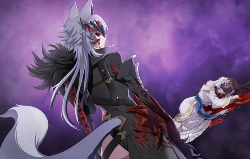 2girls betrayal blood blood_on_hands corpse corruption eta_(kage_no_jitsuryokusha_ni_naritakute!) kage_no_jitsuryokusha_ni_naritakute! kage_no_jitsuryokusha_ni_naritakute!_master_of_garden multiple_girls zeta_(kage_no_jitsuryokusha_ni_naritakute!)