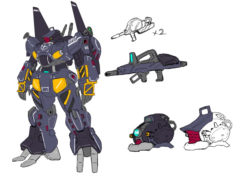 absurdres beam_cannon beam_rifle color_variation colored_lineart commentary_request earth_federation earth_federation_space_forces energy_gun gundam gundam_gquuuuuux highres hisahide1582 machinery mecha mecha_focus mobile_suit no_humans one-eyed original redesign rick_dias robot roundel science_fiction sketch weapon yamashita_ikuto_(style) zeta_gundam
