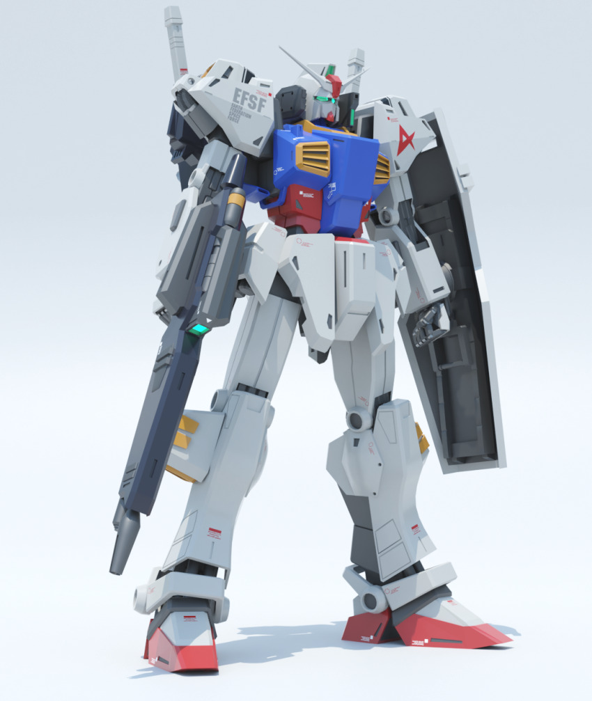 3d amuro_ray beam_rifle char&#039;s_counterattack color_variation commentary_request earth_federation earth_federation_space_forces energy_gun fusion gassan_(7nan8ku) gradient_background gundam gundam_mk_ii highres machinery mecha mecha_focus mobile_suit mobile_suit_gundam original realistic redesign robot roundel science_fiction shield v-fin weapon zeta_gundam