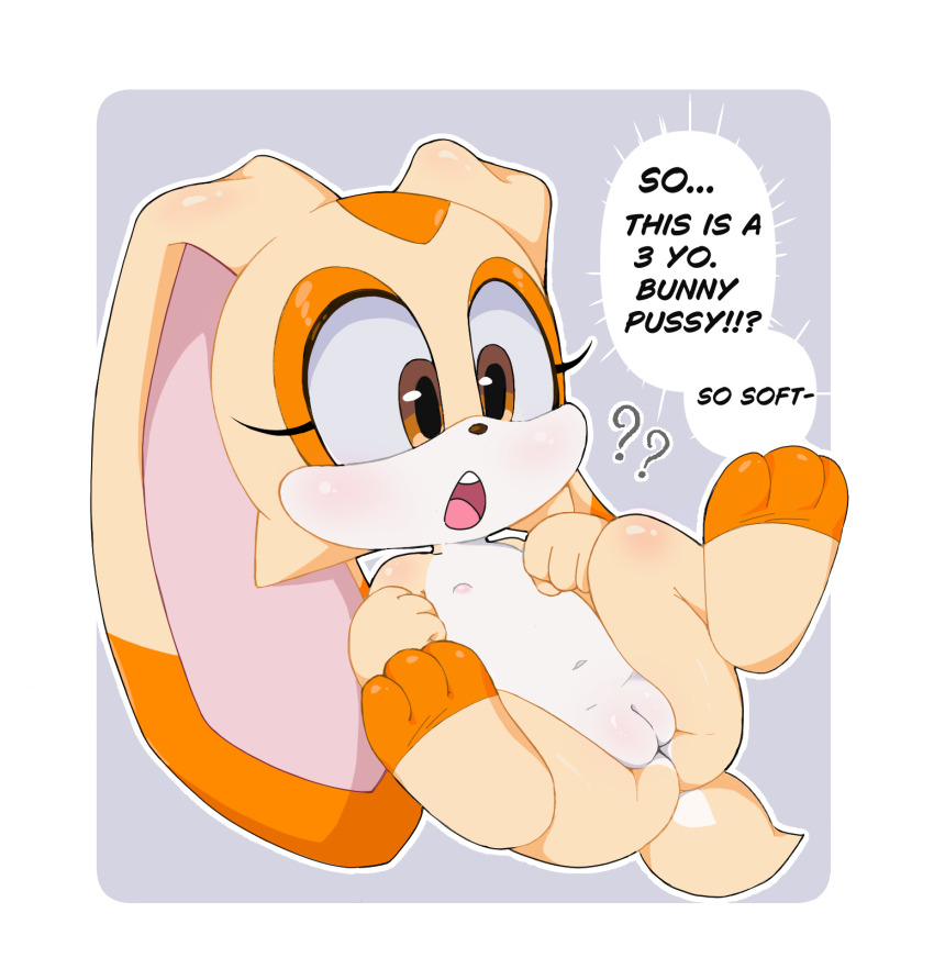 1girl brown_eyes cream_the_rabbit loli nipples nude pussy sonic_(series)
