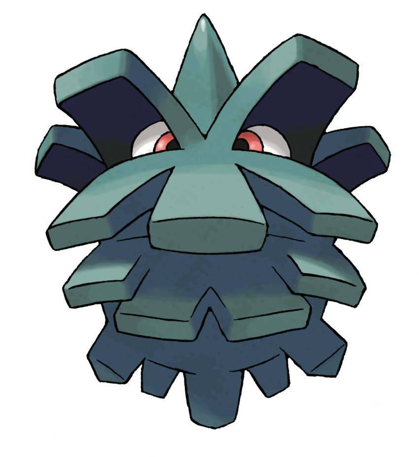 full_body gen_2_pokemon highres nintendo no_humans official_art pineco pokemon pokemon_(creature) pokemon_focus pokemon_hgss red_eyes solo sugimori_ken third-party_source transparent_background