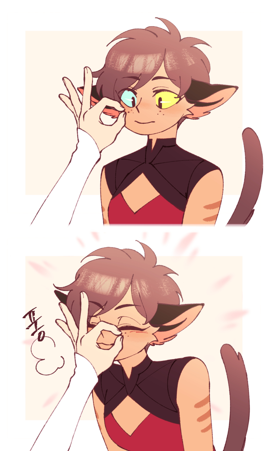 animal_ears cat_ears catra comic highres masters_of_the_universe multicolored_eyes multiple_girls she-ra_and_the_princesses_of_power short_hair su_ggushi tail