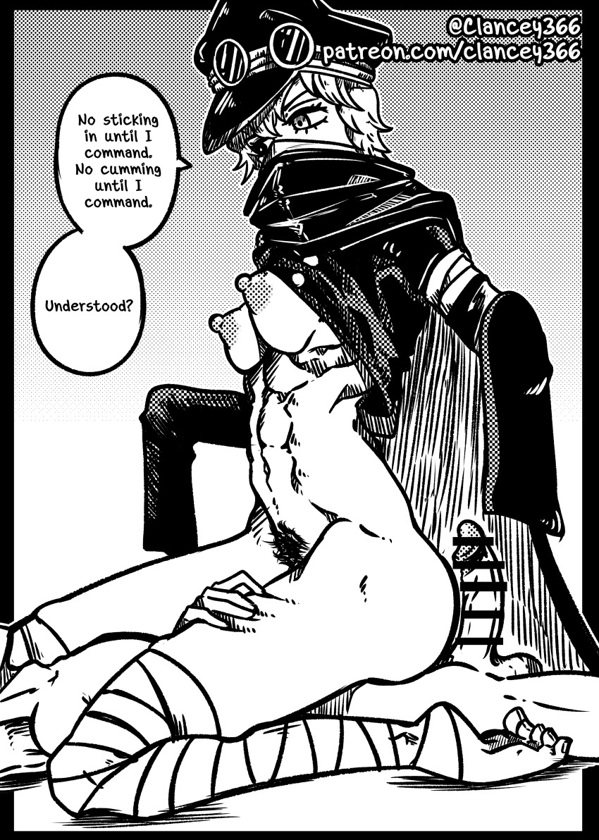 abs absurdres bottomless breasts clancey366 english_text gunko highres nipples one_piece speech_bubble tagme