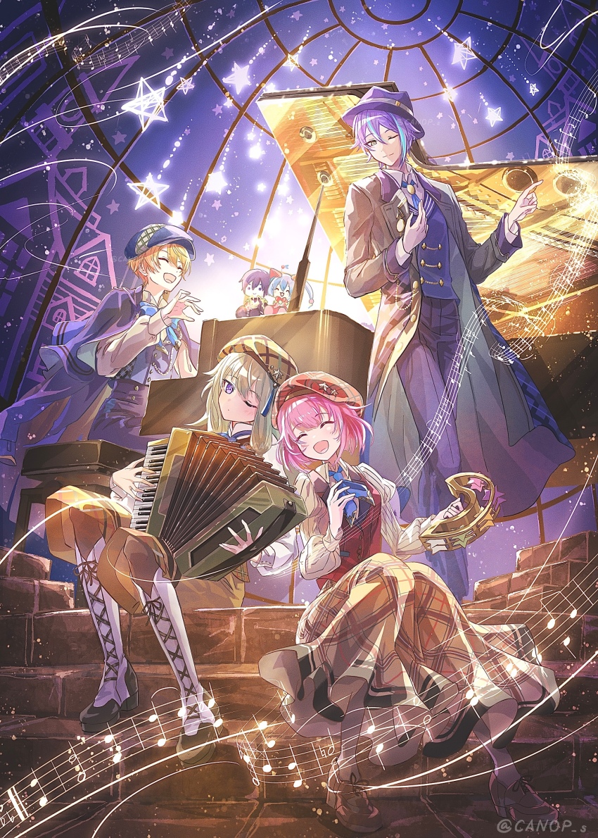 canop_s character_doll doll hatsune_miku highres kaito_(vocaloid) kamishiro_rui kusanagi_nene ootori_emu project_sekai tenma_tsukasa wonderlands_x_showtime_(project_sekai) wonderlands_x_showtime_kaito wonderlands_x_showtime_miku