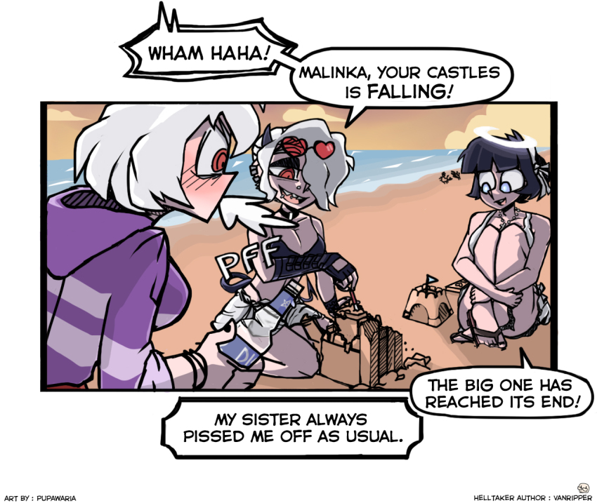 azazel_(helltaker) helltaker malina_(helltaker) pupawaria vanripper_(style) zdrada_(helltaker)