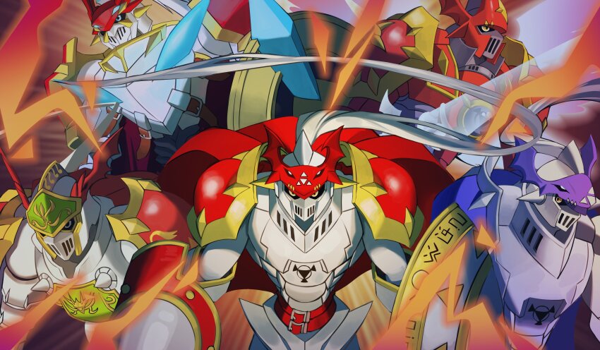 absurdres armor belt chaosdukemon digimon digimon_(creature) digital_hazard dukemon dukemon_crimson_mode dukemon_x-antibody highres medievaldukemon