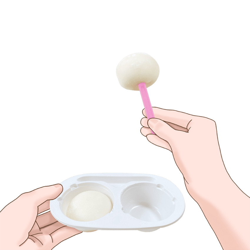 1other commentary_request food holding holding_food lotte_(company) official_art photo_inset pov pov_hands simple_background solo template transparent_background yukimi_daifuku_(food)