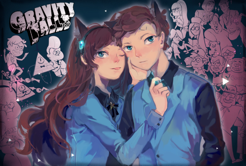 6+boys 6+girls animal_ears aqua_eyes aqua_vest ascot baseball_cap bill_cipher brooch brother_and_sister brown_hair candy_chiu cat_ears character_request collared_shirt dark_persona dipper_gleeful dipper_pines facial_mark fat fat_man fez_hat forehead_mark formal_clothes fur_hat gem gideon_gleeful glasses glowing_jewelry goat gravity_falls grenda_(gravity_falls) grin grunk hair_ornament hairband hat jewelry long_hair mabel_gleeful mabel_pines miniskirt multiple_boys multiple_girls one_eye_closed pacifica_northwest pentagram pig pleated_skirt pompadour reverse_falls_(gravity_falls) robbie_valentino shirt short_hair siblings skirt smile soos ford_pines grunkle_stan sweater swept_bangs t-shirt tongue tongue_out top_hat turtleneck turtleneck_sweater twins vest waddles waistcoat wendy_corduroy wink