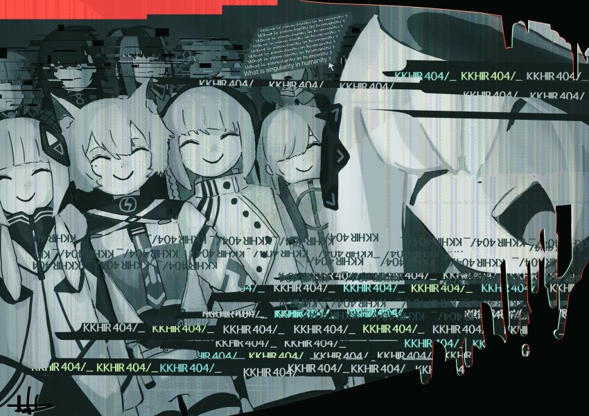 404 6+girls ^_^ animal_ear_fluff animal_ears blunt_bangs braid buttons censored cevio chromatic_aberration ciel_(kamitsubaki_studio) closed_eyes coko_(cevio) colored_inner_hair commentary commentary_request crazy_smile criss-cross_halter cropped_shirt cursor diagonal_bangs diamond_earrings diamond_hair_ornament double-breasted dual_persona dutch_angle earrings english_commentary english_text engrish_text everyone facing_viewer fourth_wall glitch glitch_censor greyscale hair_ornament hair_over_one_eye hair_over_shoulder halter_shirt halterneck haru_(cevio) harusaruhi head_tilt high_collar highres hood hood_down hooded_jacket http_status_code isekaijoucho jacket jewelry kaf_(kamitsubaki_studio) kafu_(cevio) kamitsubaki_studio koko_(kamitsubaki_studio) long_hair low_twintails mixed-language_commentary mojibake_commentary mole mole_under_eye monochrome multicolored_hair multiple_girls necktie o-ring ranguage reaching reaching_towards_viewer rime_(cevio) sano_(sano2022) scanlines sekai_(cevio) short_hair side_braid sidelocks single_earring smile spot_color streaked_hair twintails undershirt virtual_youtuber zipper zipper_pull_tab