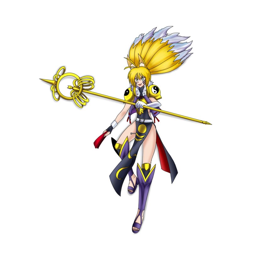 armor digimon fox fusion highres kitsune sakuyamon xiaomu yin_yang