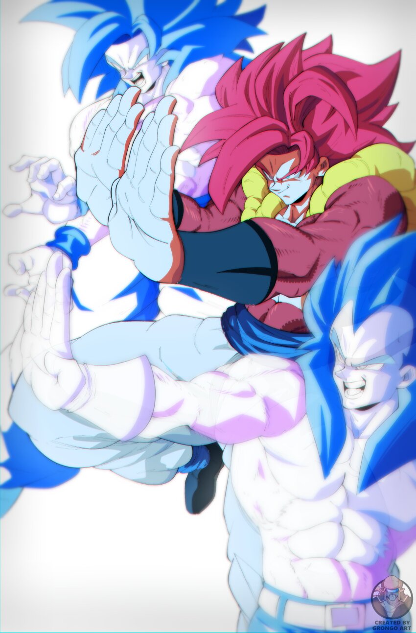 absurdres big_bang_attack big_bang_kamehameha powering_up dragon_ball energy fusion highres kamehameha_(dragon_ball) son_goku super_saiyan super_saiyan_4 tagme vegeta