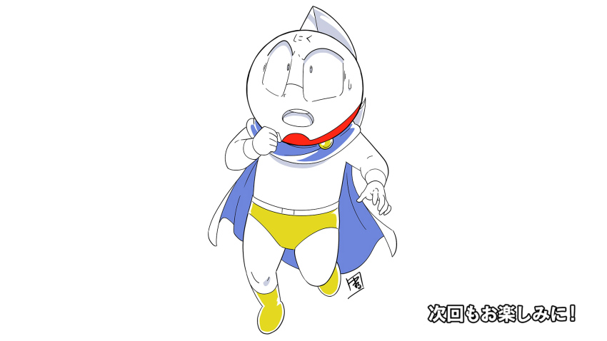 1boy :o alexandria_meat cape highres kinnikuman looking_ahead mask official_art solo surprised translation_request wrestling wrestling_mask wrestling_outfit