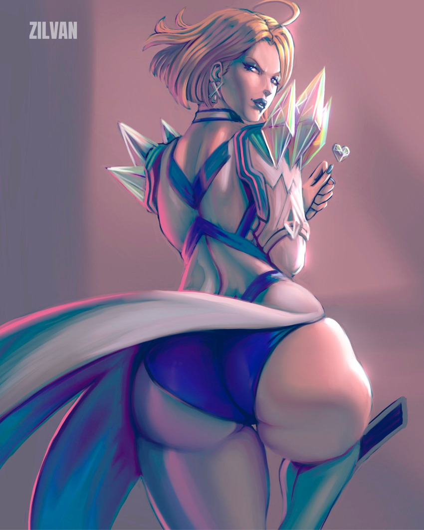 1girl absurdres ass blonde_hair emma_frost highres marvel marvel_rivals solo x-men zilvan