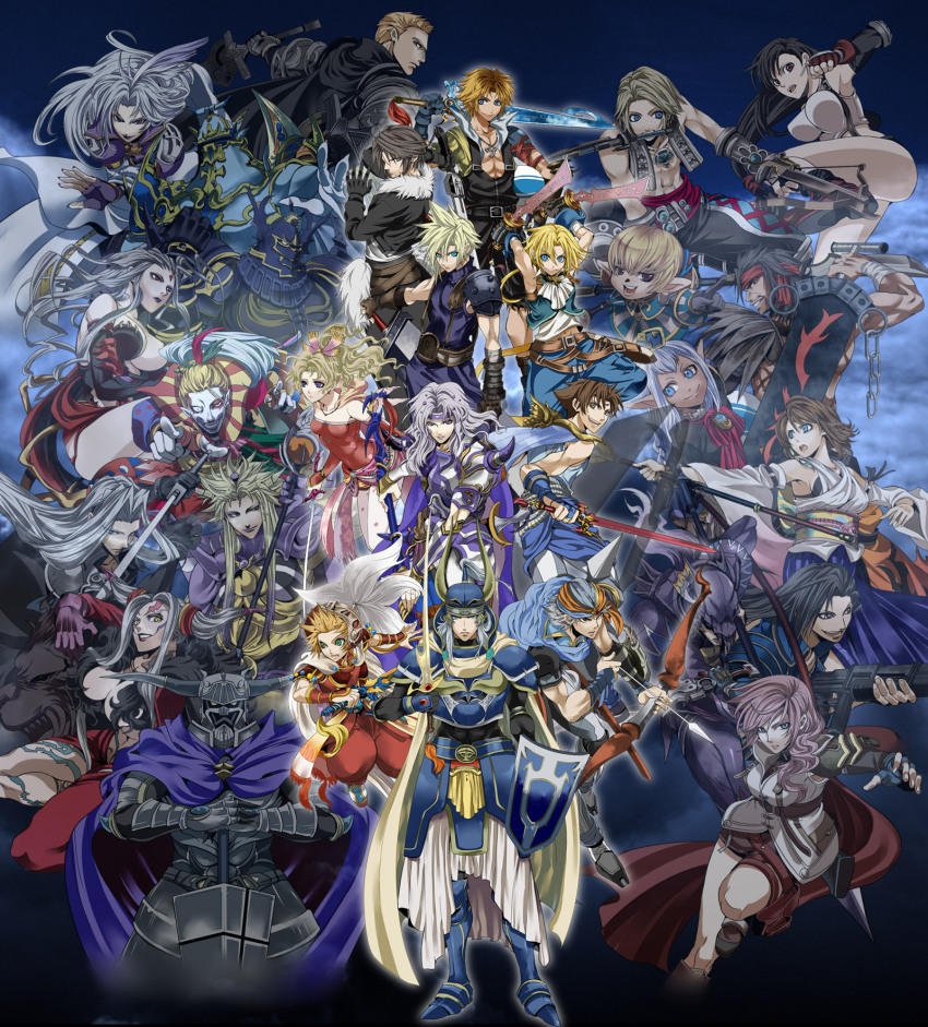 00s 10s 1980s_(style) 1990s_(style) 6+boys 6+girls absolutely_everyone armor ass asu_(asoras) bare_shoulders bartz_klauser belt black_hair blonde_hair blue_eyes boots bow_(weapon) breasts brown_eyes brown_hair cain_highwind cape cecil_harvey cefca_palazzo chain cloud_of_darkness cloud_strife coat collar crossbow dagger detached_sleeves dissidia_012_final_fantasy dissidia_final_fantasy dual_wielding elf elvaan emperor_(ff2) everyone exdeath facial_mark final_fantasy final_fantasy_i final_fantasy_ii final_fantasy_iii final_fantasy_iv final_fantasy_ix final_fantasy_v final_fantasy_vi final_fantasy_vii final_fantasy_viii final_fantasy_x final_fantasy_xi final_fantasy_xii final_fantasy_xiii firion frown full_armor gabranth gabranth_(ff12) garland_(ff1) gauntlets gloves golbez green_eyes gun happy headband helmet highres holding horns japanese_clothes jecht jewelry knife kuja laguna_loire large_breasts lightning_farron long_hair low-tied_long_hair medium_breasts multiple_boys multiple_girls necklace oldschool onion_knight pantyhose pointing pointy_ears ponytail prishe purple_eyes purple_hair red_eyes retro_artstyle running scarf sephiroth serious shantotto shield shoes silver_hair smile spiked_hair squall_leonhart sword tarutaru tidus tifa_lockhart tina_branford ultimecia vaan_(ff12) vest wand warrior_of_light_(ff1) weapon yuna yuna_(ff10) zidane_tribal
