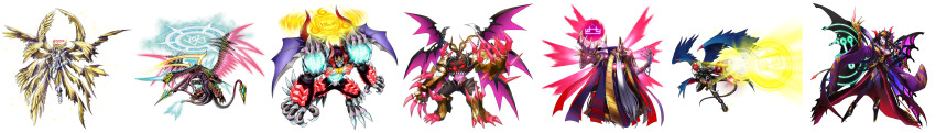 absurdres barbamon barbamon_x-antibody beelzebumon beelzebumon_x-antibody belphemon belphemon_rage_mode belphemon_x-antibody claws demon demon_(digimon) demon_x-antibody digimon gun highres leviamon leviamon_x-antibody lilithmon lilithmon_x-antibody lucemon_falldown_mode lucemon_x-antibody official_art seven_great_demon_lords staff tail weapon wings