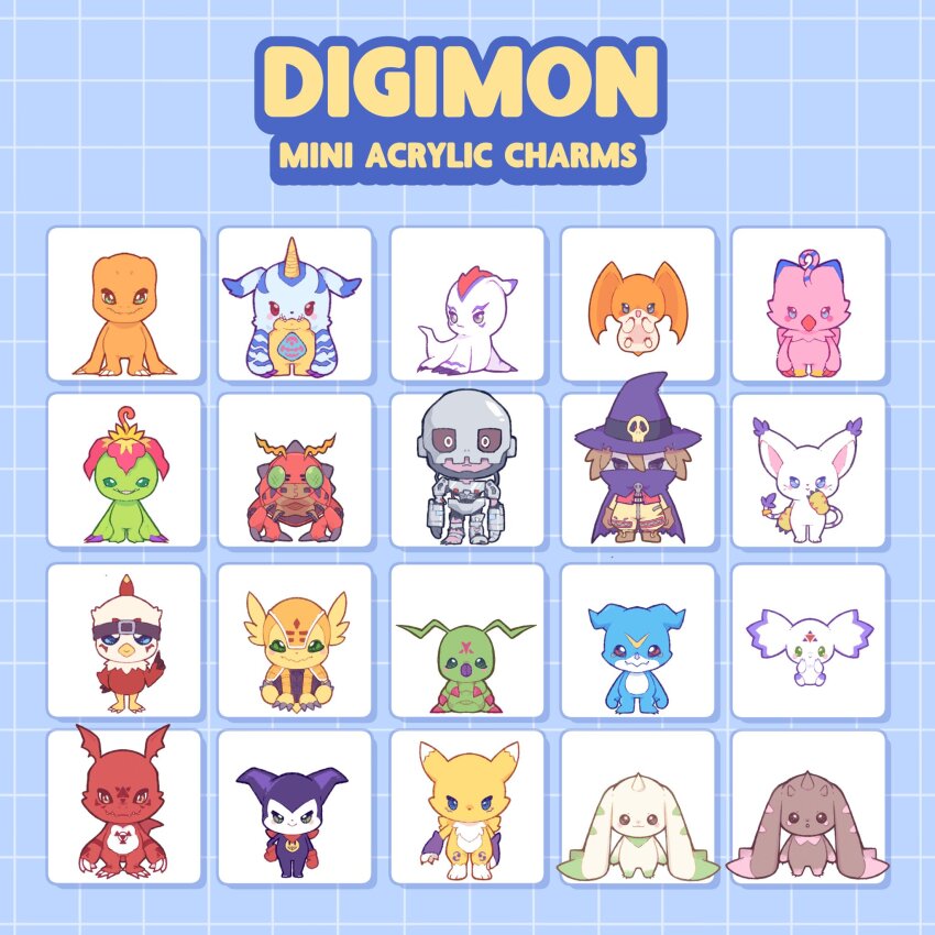 agumon andromon armadimon beak culumon digimon digimon_(creature) gabumon gomamon green_eyes guilmon hawkmon highres impmon lopmon palmon patamon piyomon point_ears renamon tailmon tentomon terriermon triangle v-mon wizarmon wormmon zero_unit