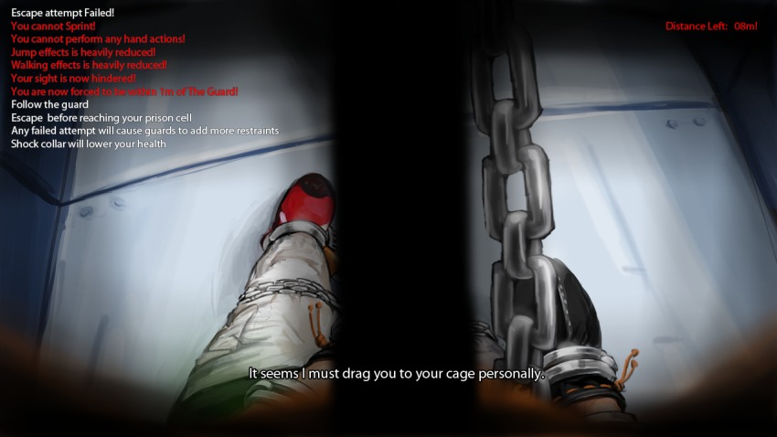 1girl bdsm bondage bound chain english_text faith_connors female_focus mirror&#039;s_edge mirror&#039;s_edge_(series) ravenor11 solo standing