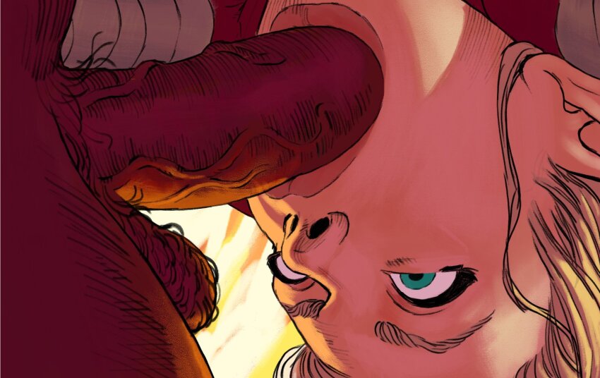 1boy 1girl blonde_hair close-up fellatio green_eyes hetero interspecies irrumatio lips mainlyonhorn monster nintendo oral penis pointy_ears princess princess_zelda rape testicle_hair testicles the_legend_of_zelda the_legend_of_zelda:_breath_of_the_wild veins veiny_penis