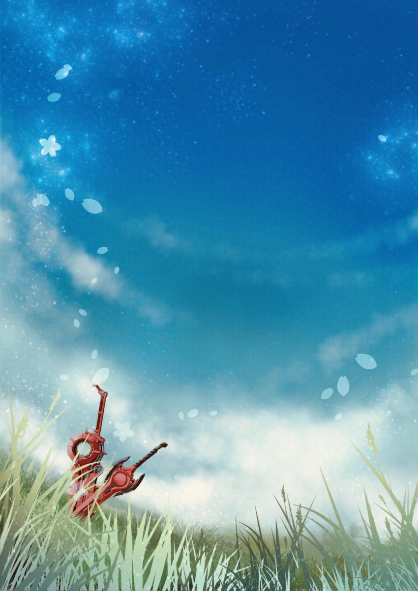 blue_sky commentary_request field fon_(fon_dq) grass highres monado monado_fencer no_humans outdoors planted planted_sword planted_weapon scenery sky still_life sword weapon xenoblade_chronicles_(series) xenoblade_chronicles_1 xenoblade_chronicles_3 xenoblade_chronicles_3:_future_redeemed