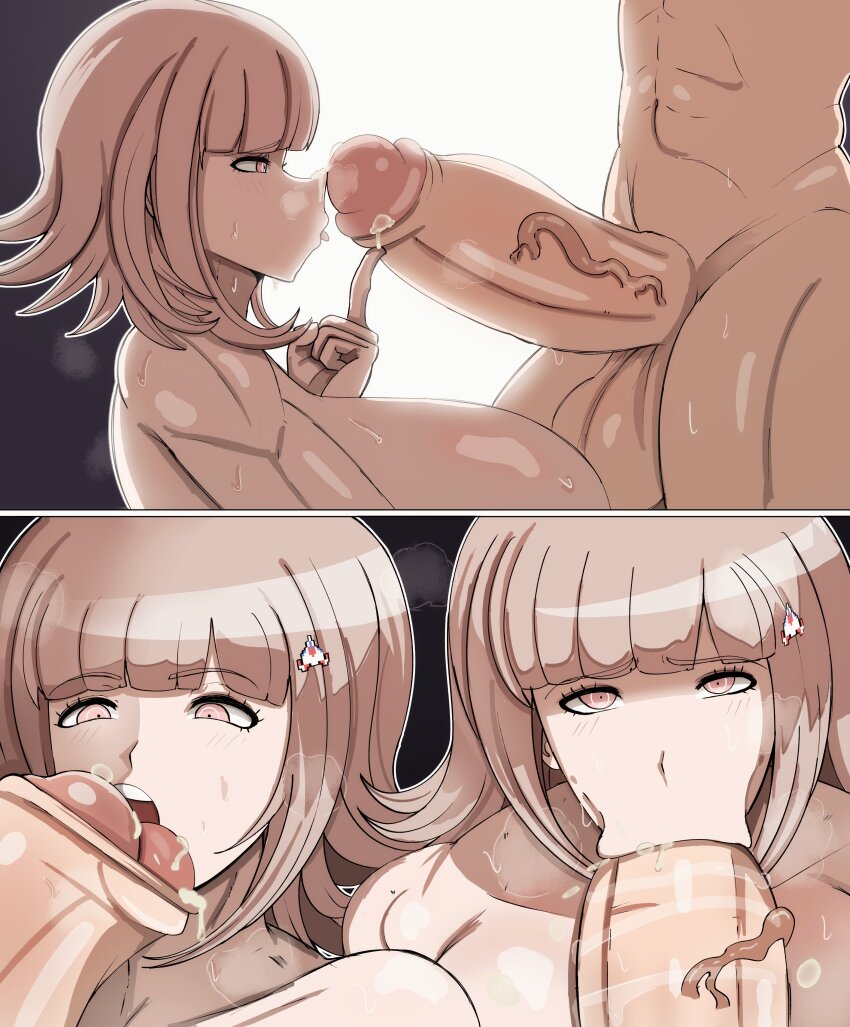 absurdres danganronpa_(series) fellatio highres nanami_chiaki nsfwartzone oral penis tagme
