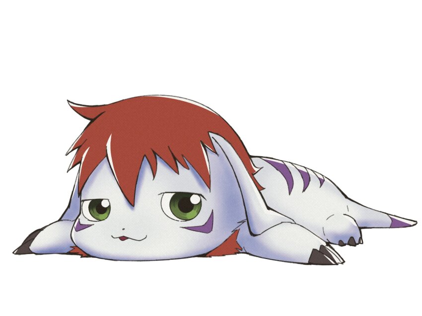 digimon digimon_(creature) gomamon gomamon_x-antibody green_eyes highres looking_at_viewer simple_background solo white_background