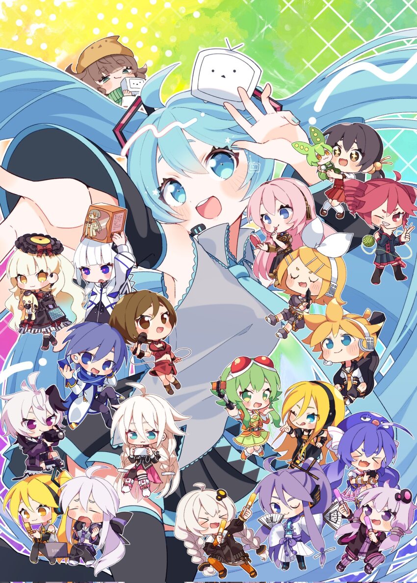 +_+ 4boys 6+girls :3 ahoge applying_makeup arm_warmers arms_up back_bow bag belt black_arm_warmers black_bow black_dress black_hair black_jacket black_pants black_shirt black_shorts black_skirt black_sleeves black_thighhighs blue_eyes blue_hair blue_nails blush bow bowtie box breasts brown_eyes brown_shoes buttons camera cellphone cevio chis-a closed_eyes coat collared_shirt cropped_shirt detached_sleeves double-parted_bangs dress drill_hair fingernails flower_(vocaloid) flower_(vocaloid4) green_eyes green_hair green_shorts grin guitar_case gumi hair_between_eyes hand_fan hand_mirror hand_on_own_chin hands_up hat hat_bow hatsune_miku headphones headset highres holding holding_box holding_camera holding_mirror holding_pen holding_phone holding_stick holding_stuffed_toy ia_(vocaloid) instrument_case jacket kaai_yuki kafu_(cevio) kagamine_len kagamine_rin kaito_(vocaloid) kamitsubaki_studio kamui_gakupo kasane_teto kasane_teto_(utau) kizuna_akari kneehighs kurita_maron kusunokimizuha lily_(vocaloid) long_bangs long_hair long_skirt makeup mary_janes mayu_(vocaloid) megurine_luka meiko_(vocaloid) microphone miniskirt mirror multiple_boys multiple_girls necktie niconico one_eye_closed open_clothes open_jacket open_mouth orange_dress otomachi_una outstretched_arm pants pen phone pink_hair pleated_skirt ponytail purple_dress purple_eyes purple_hair purple_necktie record red_belt red_dress red_eyes red_hair red_shirt selfie_stick shirt shoes short_hair short_sleeves shorts shoulder_bag sitting skirt sleeveless sleeveless_shirt small_breasts smartphone smile socks stick stroking_own_chin stuffed_animal stuffed_toy suspender_shorts suspenders taking_picture teeth terebi-chan thighhighs tongue tongue_out twin_drills twintails upper_teeth_only utau very_long_hair vocaloid voiceroid voicevox voisona white_coat white_hair white_shirt white_socks wing_collar yellow_necktie yowane_haku yuzuki_yukari zettai_ryouiki zundamon