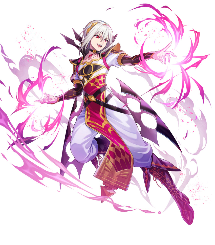 1boy black_choker choker fire_emblem fire_emblem_engage fire_emblem_heroes highres nintendo non-web_source rafal_(fire_emblem) red_eyes short_hair solo white_hair