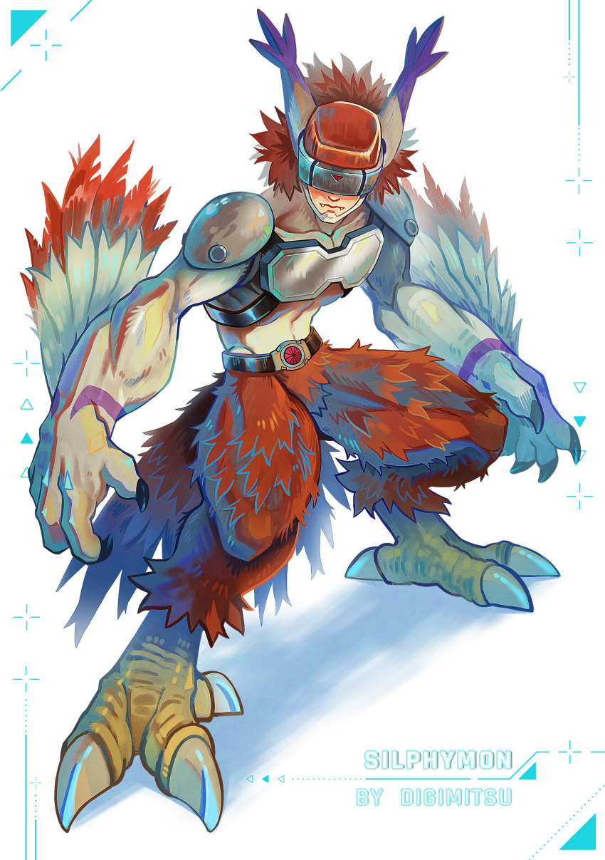 absurdres covered_eyes digimon digimon_(creature) fusion helmet highres long_ears mask silphymon