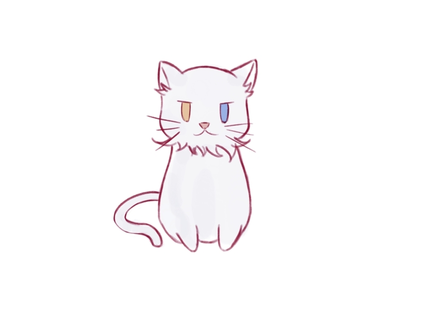 animalization bang_dream! bang_dream!_it&#039;s_mygo!!!!! cat chinese_commentary commentary_request heterochromia kaname_raana no_humans raana_the_cat simple_background white_background yanhuizuimo