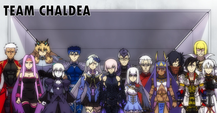 animal_ears archer_(fate) archer_(third_ascension)_(fate) armor artoria_pendragon_(fate) barghest_(fate) black_dress black_hair black_shirt blonde_hair blue_bodysuit blue_hair bodysuit breasts brown_scarf brynhild_(fate) colored_skin cu_chulainn_(fate) detached_sleeves dragon_girl dress fate/grand_order fate_(series) glasses grey_skin hair_bun heterochromia large_breasts lazyartlazy12 li_shuwen_(fate) li_shuwen_(old)_(fate) long_hair mandricardo_(fate) mash_kyrielight mash_kyrielight_(demi-servant) medium_breasts medusa_(fate) melusine_(fate) multicolored_hair nagao_kagetora_(fate) navel nitocris_(fate) okada_izou_(fate) pink-framed_eyewear pink_hair purple_eyes purple_hair red_shirt saber_alter saber_alter_(third_ascension) sakata_kintoki_(fate) scarf shirt short_hair sigurd_(fate) skirt small_breasts tattoo white_hair