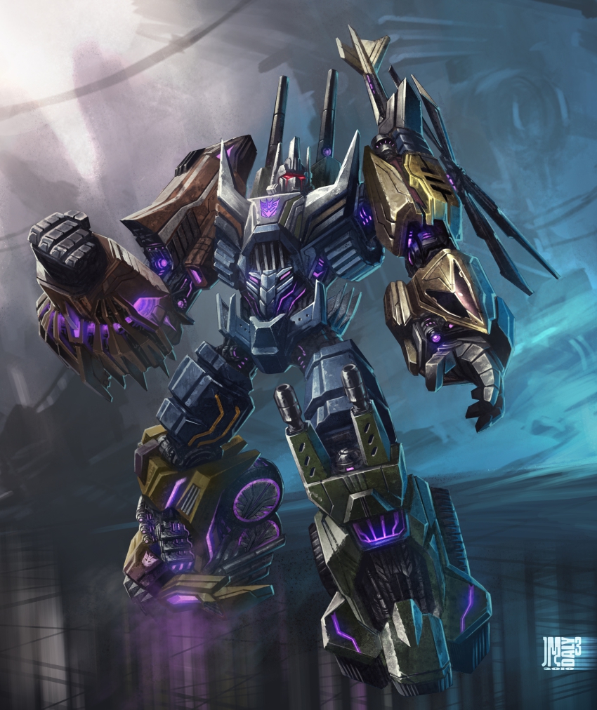 absurdres blast_off_(transformers) brawl_(transformers) bruticus cannon decepticon epic glowing glowing_eyes highres mecha no_humans onslaught_(transformers) realistic red_eyes robot science_fiction solo swindle_(transformers) transformers transformers:_fall_of_cybertron vortex_(transformers)
