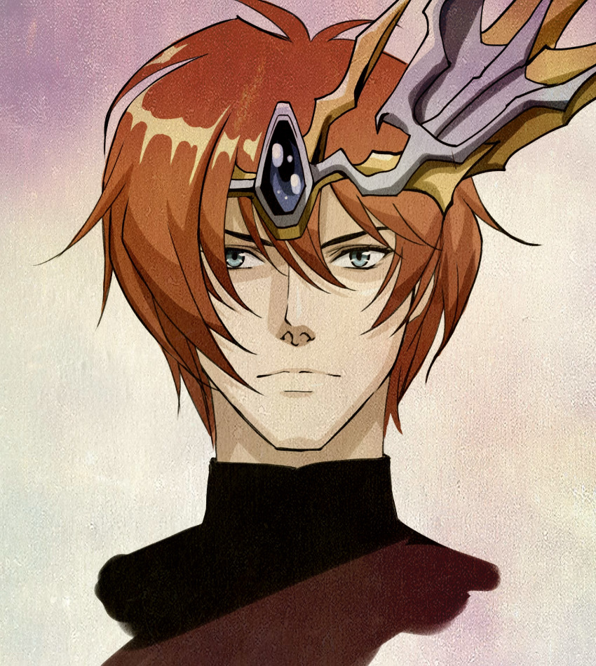 blue_eyes elwin_(langrisser) highres king knight langrisser langrisser_ii langrisser_mobile manly orange_hair sword tiara weapon