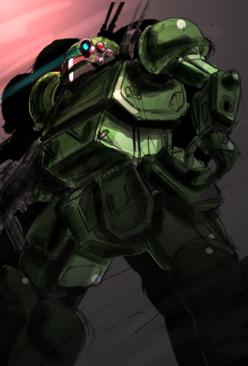 gun highres masakatsu_(xg-70b) mecha no_humans robot scopedog soukou_kihei_votoms weapon