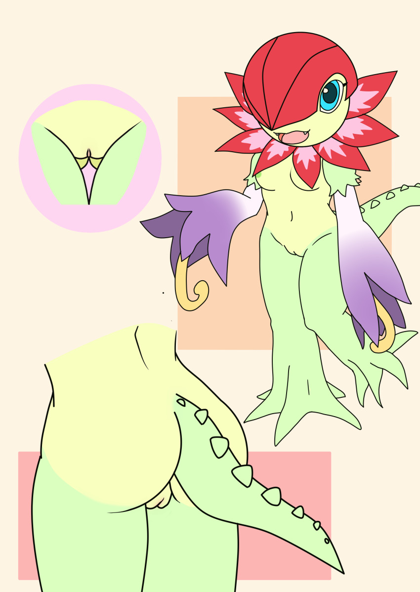absurdres digimon digimon_(creature) floramon highres looking_at_viewer petals solo tail