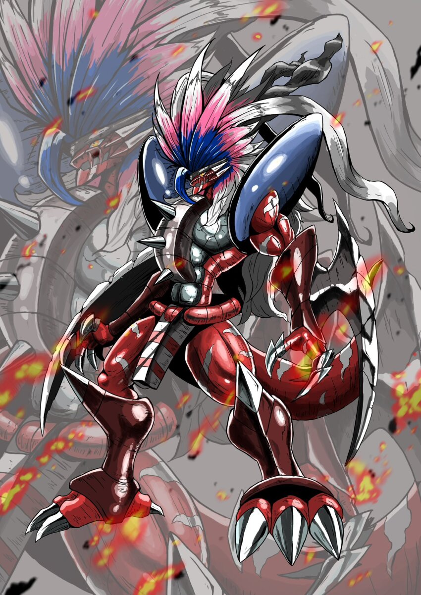 armor digimon digimon_(creature) dragon highres koraidon nintendo oridigi original pokemon sawa_d solo
