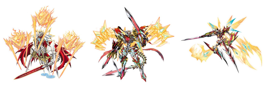armor digimon energy highres jesmon jesmon_gx jesmon_x-antibody official_art scarf simple_background sword tail weapon white_background