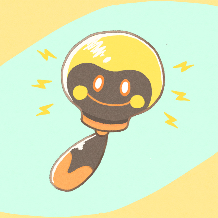 bright_pupils closed_mouth commentary_request full_body highres lightning_bolt_symbol looking_at_viewer nintendo no_humans orange_eyes pokemon pokemon_(creature) rio_(rio0v0o) smile solo tadbulb white_pupils