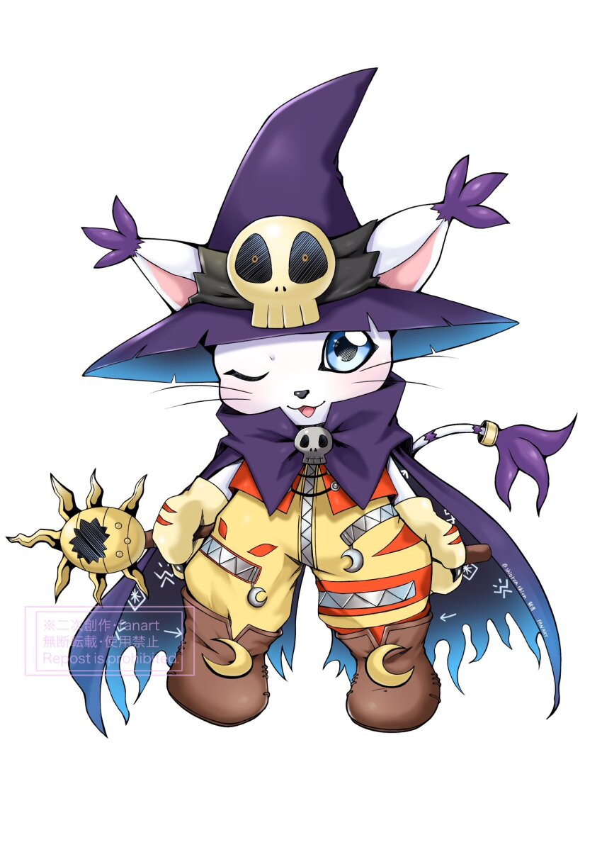 animal_ears cat cat_ears cosplay digimon digimon_(creature) gloves highres holy_ring tail tailmon wizarmon wizarmon_(cosplay)