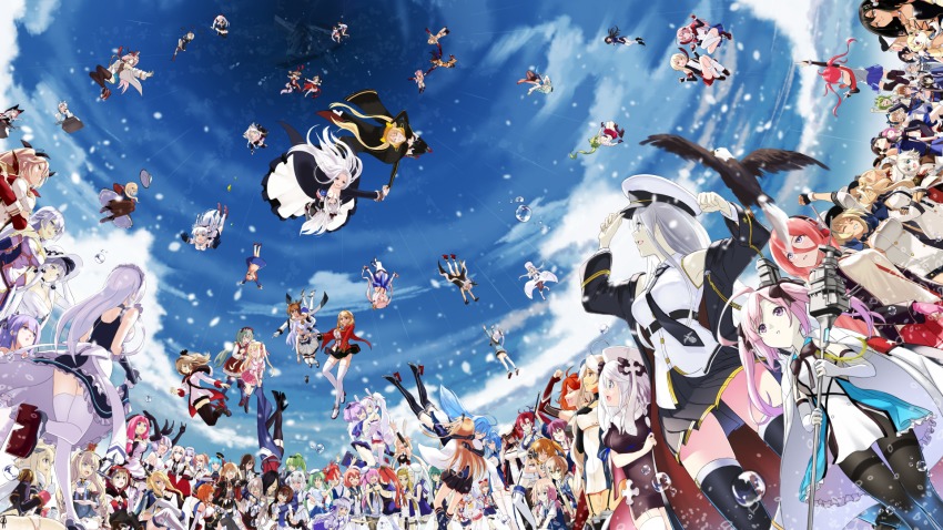 6+girls absolutely_everyone achilles_(azur_lane) ahoge aiu_eo ajax_(azur_lane) amazon_(azur_lane) animal_ears arethusa_(azur_lane) arizona_(azur_lane) ark_royal_(azur_lane) atlanta_(azur_lane) aulick_(azur_lane) avrora_(azur_lane) azur_lane bad_id bad_pixiv_id bailey_(azur_lane) bald_eagle bandeau beagle_(azur_lane) belfast_(azur_lane) bell benson_(azur_lane) bird black_coat black_gloves black_hair black_skirt blonde_hair blue_hair blush bogue_(azur_lane) braid breasts brooklyn_(azur_lane) bulldog_(azur_lane) california_(azur_lane) cape cassin_(azur_lane) charles_ausburne_(azur_lane) chicago_(azur_lane) cleavage cleveland_(azur_lane) coat collar collared_shirt comet_(azur_lane) commentary_request cowboy_hat craven_(azur_lane) crescent_(azur_lane) crown cup cygnet_(azur_lane) day detached_sleeves dorsetshire_(azur_lane) downes_(azur_lane) dress eagle edinburgh_(azur_lane) eldridge_(azur_lane) enterprise_(azur_lane) erebus_(azur_lane) everyone exeter_(azur_lane) fake_animal_ears falling fletcher_(azur_lane) floating floating_hair foote_(azur_lane) fork fortune_(azur_lane) foxhound_(azur_lane) french_braid from_below galatea_(azur_lane) glasses gloves glowworm_(azur_lane) green_hair gridley_(azur_lane) grin hair_ornament hair_ribbon hammann_(azur_lane) hand_up hands_up hat helena_(azur_lane) hermes_(azur_lane) highres holding holding_cup holding_fork holding_hands honolulu_(azur_lane) hood hood_(azur_lane) hooded_jacket hornet_(azur_lane) houston_(azur_lane) hug illustrious_(azur_lane) indianapolis_(azur_lane) jacket javelin_(azur_lane) jenkins_(azur_lane) jumping juneau_(azur_lane) juno_(azur_lane) jupiter_(azur_lane) kent_(azur_lane) laffey_(azur_lane) langley_(azur_lane) large_breasts leander_(azur_lane) lexington_(azur_lane) london_(azur_lane) long_dress long_hair long_island_(azur_lane) looking_at_another looking_down looking_up maid maid_headdress maury_(azur_lane) mccall_(azur_lane) md5_mismatch military military_uniform miniskirt multiple_girls neck_bell necktie nelson_(azur_lane) nevada_(azur_lane) nicholas_(azur_lane) ning_hai_(azur_lane) norfolk_(azur_lane) northampton_(azur_lane) oklahoma_(azur_lane) omaha_(azur_lane) one_eye_closed outstretched_arm outstretched_arms pantyhose pennsylvania_(azur_lane) pensacola_(azur_lane) phoenix_(azur_lane) ping_hai_(azur_lane) pink_hair pleated_skirt pointing ponytail portland_(azur_lane) prince_of_wales_(azur_lane) pulling queen_elizabeth_(azur_lane) radford_(azur_lane) rain raleigh_(azur_lane) ranger_(azur_lane) reaching reaching_towards_viewer red_hair renown_(azur_lane) repulse_(azur_lane) resolution_mismatch ribbon richmond_(azur_lane) rodney_(azur_lane) salt_lake_city_(azur_lane) san_diego_(azur_lane) saratoga_(azur_lane) shirt short_hair shropshire_(azur_lane) side_ponytail silver_hair sims_(azur_lane) sitting skirt sky sleeveless sleeveless_shirt smile south_dakota_(azur_lane) spence_(azur_lane) st._louis_(azur_lane) suffolk_(azur_lane) tennessee_(azur_lane) terror_(azur_lane) thatcher_(azur_lane) thighhighs twintails two_side_up underbust unicorn_(azur_lane) vampire_(azur_lane) very_long_hair vestal_(azur_lane) warspite_(azur_lane) water_drop white_gloves white_shirt wichita_(azur_lane) york_(azur_lane) yorktown_(azur_lane)